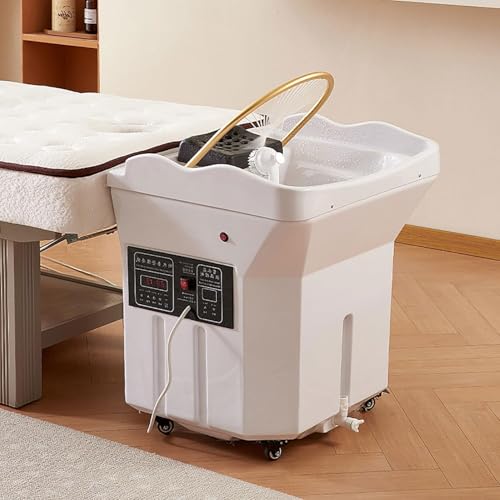 Lavabo de champú, cabezal extraíble, diseño de circulación de agua móvil con sistema de almacenamiento, portátil, multifuncional, para masajes comerciales