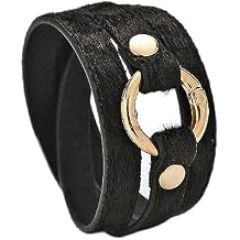 Long tiantian Leather Wrap Bracelets for Women Leopard Beaded Bracelets