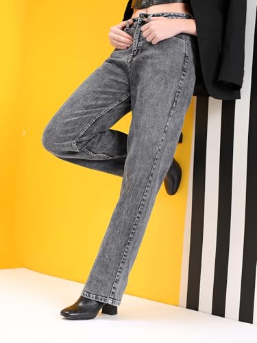 Image of KOTTY Women High Rise Straight Jeans