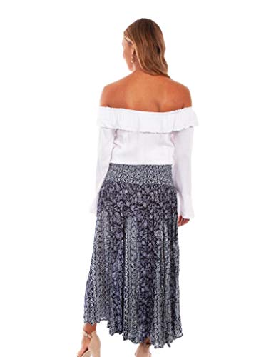 Scully Western Skirt Womens Lightweight Print Maxi Blue F0_PSL-2522