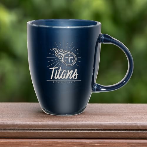 Rico Industries NFL Football Tennessee Titans Sunburst Navy 18oz Laser Engraved Ceramic Lustre Mug by Rico Industries - Used condition - Image 4