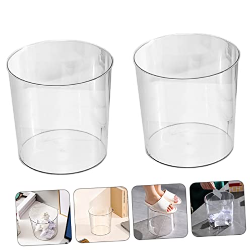 Caneca de basura transparente rectangular 2 piezas Healifty miniatura 5