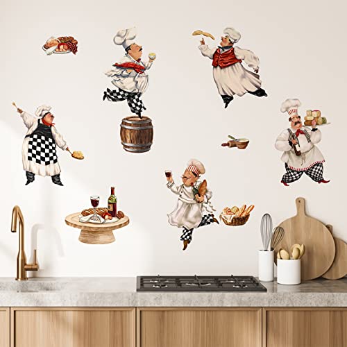 Mfault Italian Fat Chefs Wall Decals Stickers, Funny Cooker Baker Food Cooking Decorations Kitchen Art, Home Dining Room Restaurant Decor #TOP3