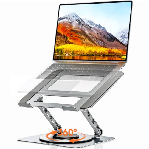 TECKNET Rotating Aluminum Laptop Stand with 360° Base & Heat Dissipation