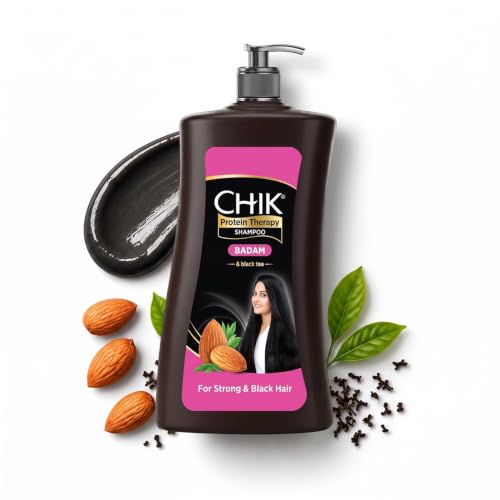 Chik Protein Therapy Shampoo|Badam & Black Tea|2X Stronger Hair|1000ml