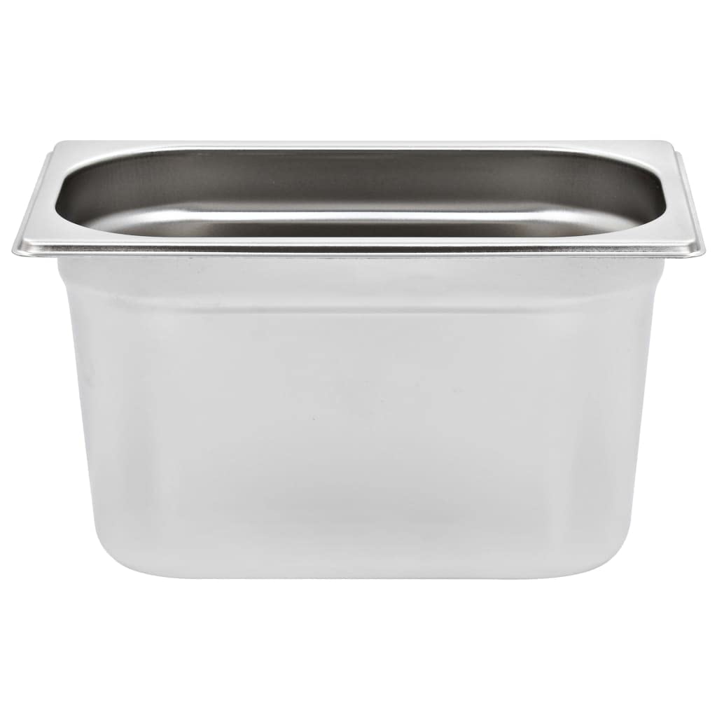 Mangloder - Contenedores para gastronorm (4 unidades, GN 1/4, acero inoxidable, 265 x 162 x 150 mm, 4 L, apilables, para Bain Marie, Chafing Dish, Buffet, Catering, Restaurante, Hotel, Cantina