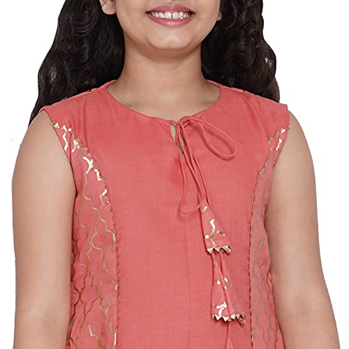 Image of Bitiya By Bhama Baby-Girl's Cotton Blend Fit and Flare Midi Casual Dress