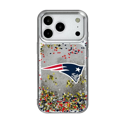 Keyscaper New England Patriots Glitter Case with Confetti Design for iPhone