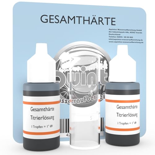 Messbesteck - Wasserhärte - Titrierlösung - Messung von Gesamthärte und Resthärte - Härtemessbesteck-Set - Made in Germany