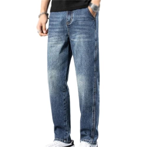 Pantalons arrière vintage larges en jean de coton denim pour homme