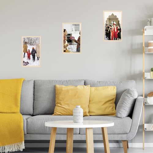 Image of JCJMY 8.5x14 Picture Frame for Wall Hanging, Wall Mounting Horizontally or Vertically, 8.5 x 14 Wall Gallery Poster Photo Frame with Shatter Resistant Plexiglass, Natural