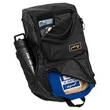 Gold BJJ Jiu Jitsu Backpack - Heavy Duty Gym Bag with Waterproof Gi Pocket (Black)