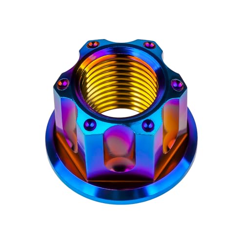 Image of Titanium M6 M8 M10 M12 M14 M16 Flange Bolt Nut Bicycle Motorcycle Rear Axle Car Modification Accessories Pack of 6 (M12 Pitch 1.25mm, Fire Blue)