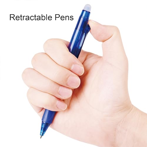 6 bolígrafos borrables retráctiles tinta azul 0.5mm miniatura 3
