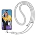 SS Crossbody Phone Lanyard,Cell Phone Lanyard Tether Lasso Patch with Adjustable Neck Strap for Any Cell Phone iPhone Smartphones - Grey