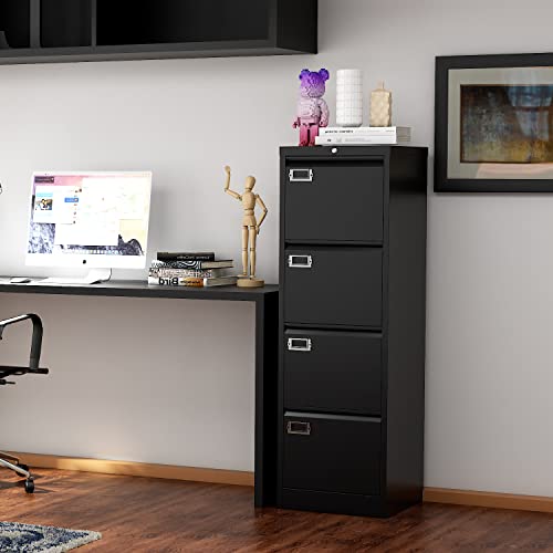 Fesbos 20230306FS 4 Drawers Vertical File Cabinets - Lateral Filing Cabinets - Metal Steel Lockable Storage Cabinets For Home Office To Hanging Files Letter/Legal/F4/A4 Size thumb #3