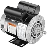 1.5 HP Air Compressor Motor, 3450 RPM Electric Motor, Single Phase 56 Frame, Duty-Continuous CCW Rotation,115/230V, 17.4/8.7A,5/8' Keyed Shaft, 1.88' Shaft Length for Air Compressors