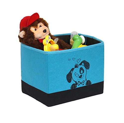 Image of PrettyKrafts Fabric Storage Box Set of 2 Open Impreio Blue, 17 X 12 X 15 Centimeters