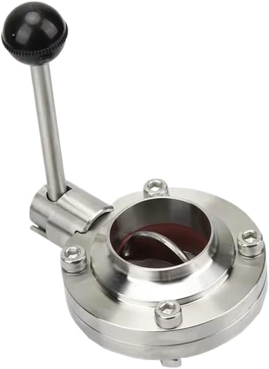 SS304 6-1/4'' 159mm Pipe OD Sanitary Weld Butterfly Flow Control Valve Dairy Product Homebrew Beer Butterfly valves