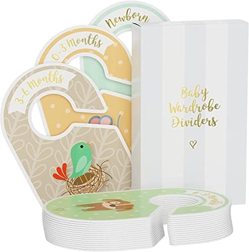 Baby Wardrobe Dividers - 18 x Closet Organiser Hangers - Arrange Clothes by Clothing Type Size or Age - Perfect Baby Shower Nurser Gift Set for Expecting Mothers by Cozy Hedgehog