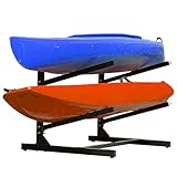 QonicFly Heavy Duty Kayak Storage Rack – Supporto indipendente regolabile per kayak, canoe, paddle board e tavole da surf – ideale per garage, capannoni, banchine e depositi all'aperto