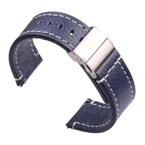[KRFGKHAUR] 18mm 20mm 22mm 24mm Genuine Leather Watchband Cowhide Soft Strap Universal Bracelet For Men Women Quick Release Wris
