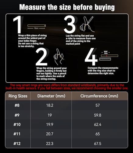 Image of 10 Gen Diamond Smart Ring and Wireless Charging Case【Industry Ranking No.1 - 0 Measurement Error】 2026 Smart Ring for Women & Men for Sleep Tracking Wearable Device,Fitness Ring 8#