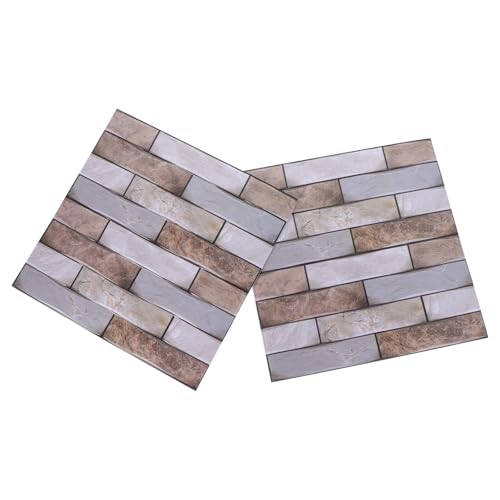 TOBBOMEY Adesivo da Parete per Interni in PVC 3D Motivo in Pietra Carta da Parati Autoadesiva 30X30Cm Decorazione Murale per Soggiorno Bagno e Cucina Confezione da 2 Pezzi