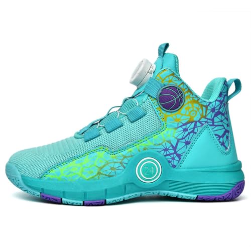 Hixingo Boys Basketball Trainers Shoes, Children's Sport Shoes Tennis Running Trainers Sneaker Kids Basketball Shoes High Top Lightweight Non-Slip Breathable, Size 31-40