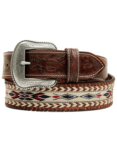 Cody James Men's Oakland Cross-Stitched Western Belt - CJASP25BT9-DKBN 36