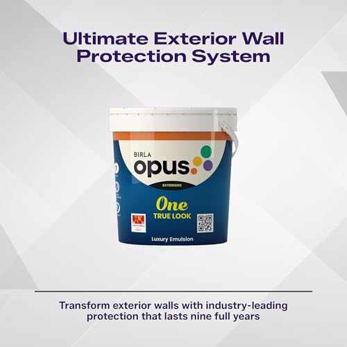Image of Birla Opus One True Look Luxury Emulsion Paint (10L, River Rocks, Soft Sheen Finish) | Anti-Fading, UV & Algae Protection, Strong Film Intergrity | For Exterior Walls of Home, Office