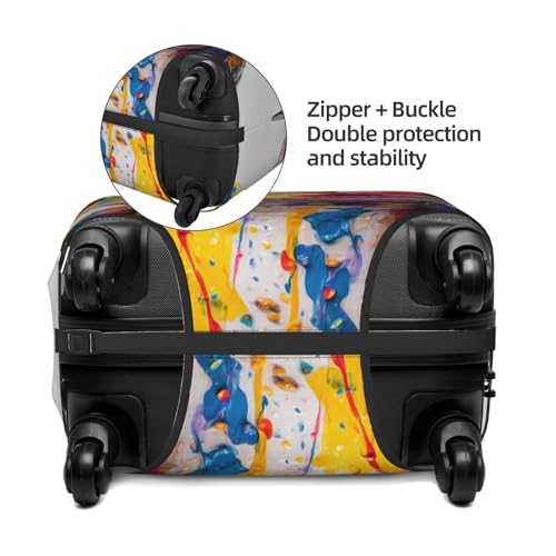 Frog With Glasses Elastic Travel Luggage Covers Dustproof Scratch-Resistant Suitcase Protector Fit 22-24 Inch2