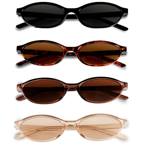 Ya en mundofriki.es: BUTBU 4 Pares Gafas de Sol Retro, Retro Gafas de Sol Ovaladas para Mujer y Hombre, Gafa-s de Ret-ro Cat Eye Clasicas, Gafa de Protección UV400, Protección UV para Conducir Viajes, (Conjunto A)