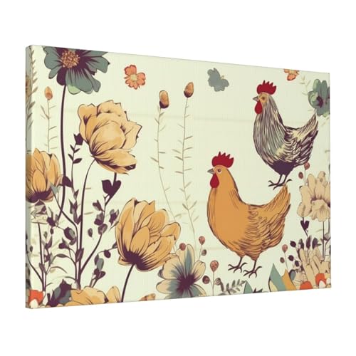Poster Mural Poule aux Papillons Impression HD Toile Salon