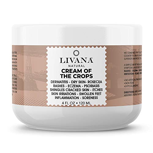 Livana Natural Daily Moisturizing Cream for Dry, Itchy and Sensitive Skin, Face and Body â€“ Cream of Crops for Extra Care of Skin Redness and Rash, Plant Rich Formula with Natural Peppermint Scent