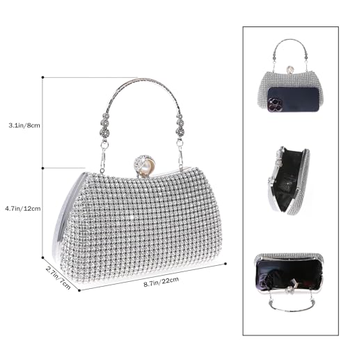 Image of Women's Sparkly Rhinestone Clutch Purse Evening Shoulder Bag