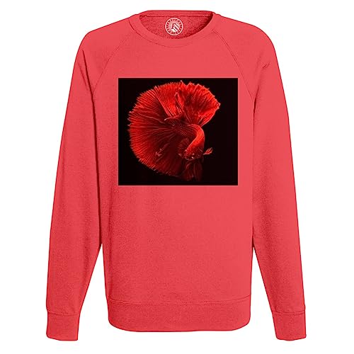 Sweatshirt Homme Poisson Combattant : finis les pulls ternes avec ce motif rouge