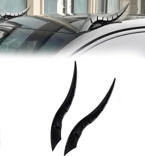 Cars Roof Dragon Horn Modification, Universal Lovely Creative Devil Horn Car Exterior Decor, Halloween Car Decoration, Cool Hood Ornament, No-Drill Install, for SUV, Sedan, Hatchback (Black-A)