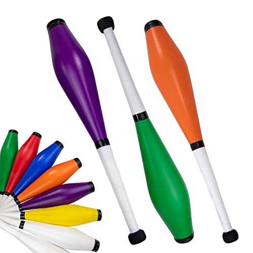Juggle Dream Trainer Street Jonglierkeulen 3er Set Tolle Trainerkeule - Jonglierset für Anfänger und Fortgeschrittene Jongleure (Grün, Orange, Violett)