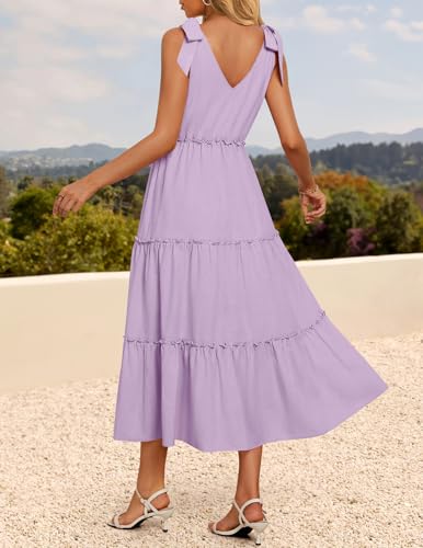 Image of ZESICA Womens 2026 Summer Casual Spaghetti Strap Midi Dress