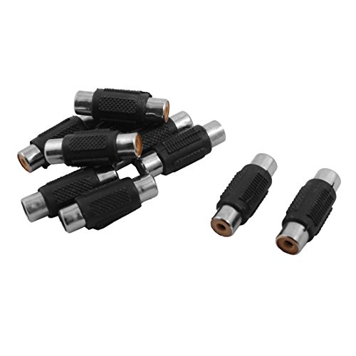 Adaptateur RCA femelle femelle coupleur raccord cable audio phono ampli haut-parleur noir uxcell