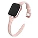 MARGE PLUS Compatible Apple Watch Band 38mm 40mm Women, Slim Genuine Leather Watch Strap Replacement for iWatch SE Series 6 5 4 3 2 1, (Pink Band paired with Rose Pink Adapter)