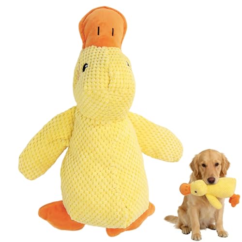 HhBdy Juguete Antiestrés para Perros, Peluche para Perros 25 × 22 cm Pato Antiestres Sonido de Chirrido Simulado Juguete para Perro Interactivo Peluche Perro para Mascota Tirando y Jugando (S)