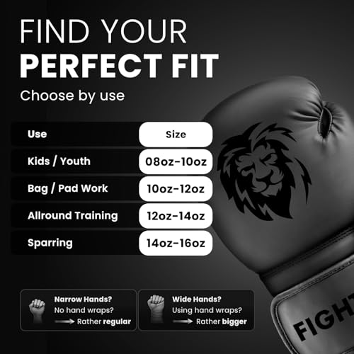 Image of FIGHTR Boxing Gloves - Maximum Protection & Stability | Boxing Gloves for Boxing, MMA, Muay Thai & Kickboxing | Sizes 8-16 oz