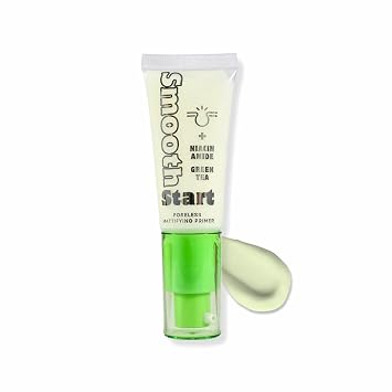 SmoothStart Poreless Mattifying Primer Niacinamide & Green Tea Extract for Oil Control, Blurs Pores, Lightweight Non-Greasy Makeup Base, Vegan & Cruelty-Free, 0.68 fl oz/20ml
