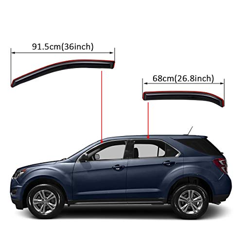 Lightronic Wv194166 In-Channel Side Window Visor Deflector Rain Guard, Dark Smoke Shatterproof, 4-Pieces Set For Chevrolet Equinox 2010-2017 #TOP1