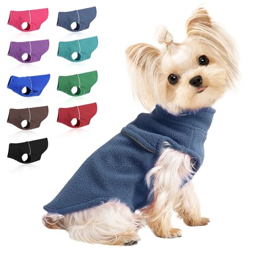 Image of Dog Clothes for Small Dogs Fleece Vest Dog Sweater Boy Girl, Warm Pullover Fleece Doggie Jacket, Winter Pet Ourfit Chihuahua Sweater - Yorkie Clothes (Light Blue, X-Small)