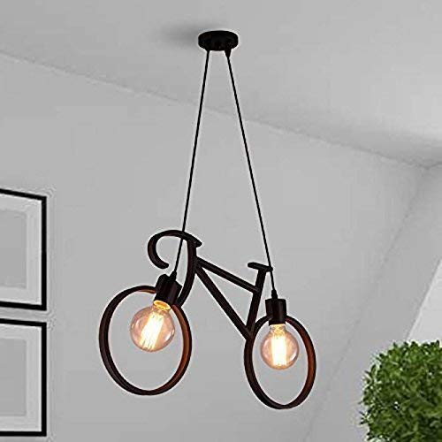 ONLINE GENERATION Metal Hanging Pendant Light, Indoor Outdoor Lamp for Living Room, Bedroom, Kitchen, Restaurant, Home Decor (Black Cycle Hanging LAMP Pack of 1 Bulb NOT Include)-image-28