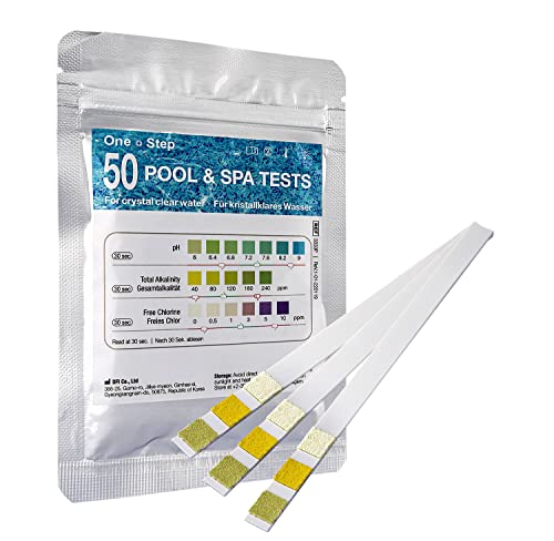 50 x One+Step strisce reattive per piscina - Tester per l'acqua 3 in 1 - Tester per piscina/acquario