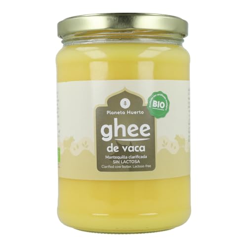 PLANETA HUERTO | Ghee Mantequilla Clarificada Ecológica 500 g, Sin Lactosa ni Gluten - Ghee Rica en Vitaminas y Ácidos Grasos, Ideal para Cocina Saludable, Dieta Keto y Ayurveda